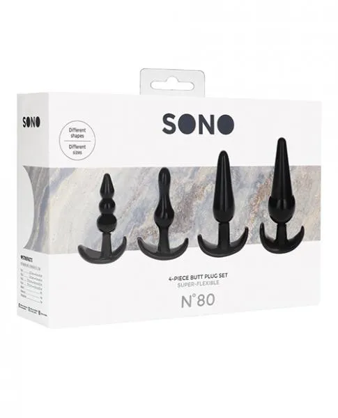 Sono Anal Shots Sono No 8 Butt Plug Black Set Of 4