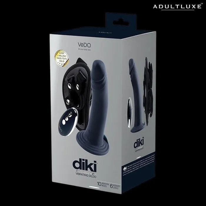 Vibrators Vedo Vedo Diki Rechargeable Vibrating Dildo and Harness