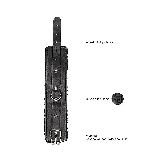Restraints Shots America Plush Bonded Leather Hand Cuffs w Adjustable Straps
