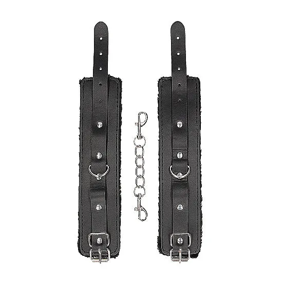 Restraints Shots America Plush Bonded Leather Hand Cuffs w Adjustable Straps