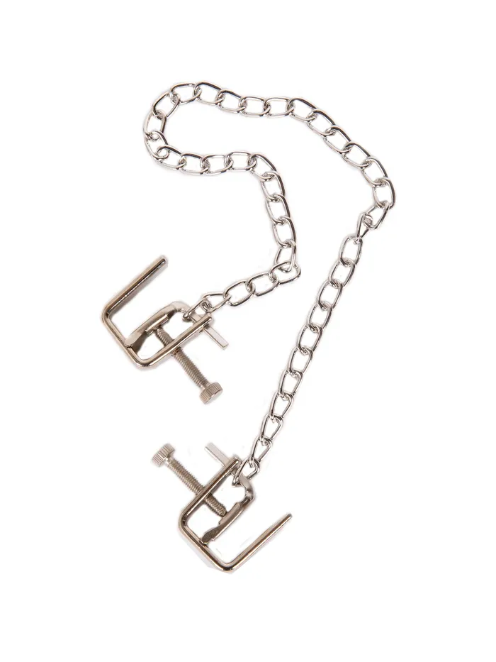 Female Sex Toys HonourSkintwocom Screw Thread Nipple Clamps With Chain