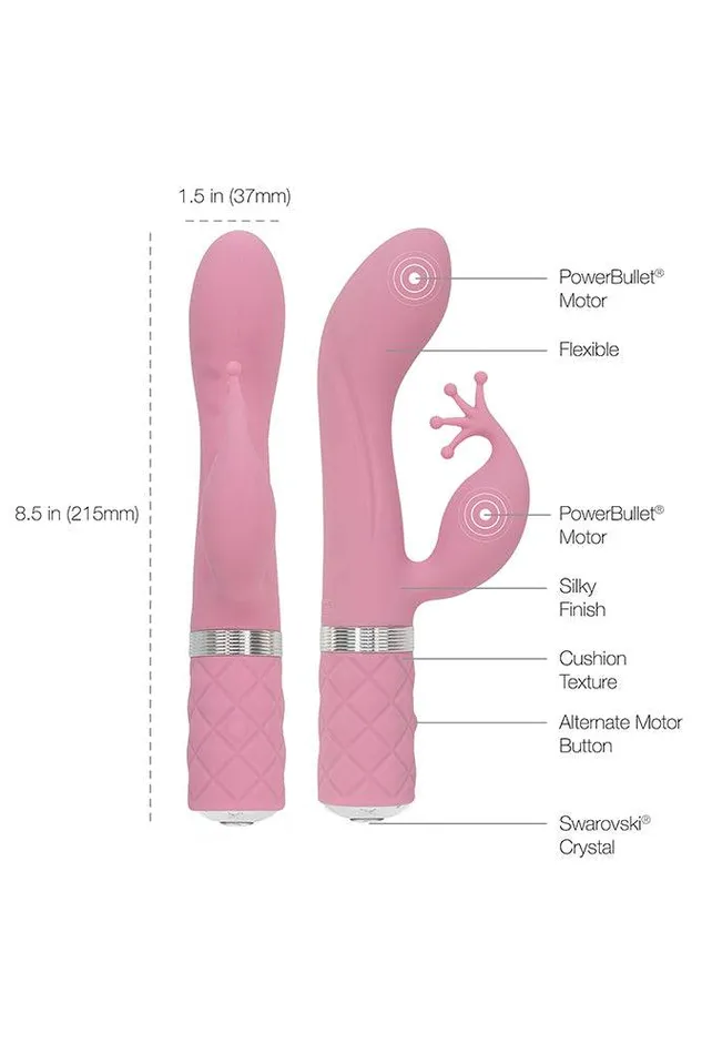 BMS Vibrators Pillow Talk Kinky Dual Rechargeable Vibrator Pink