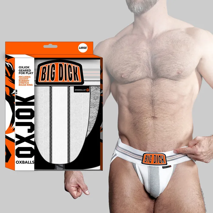 OXBALLS Vibrators OXJOK Bulger Jockstrap White Snow