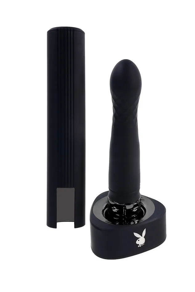 Vibrators Evolved Playboy Pleasure Zone Thrusting Vibrator Black