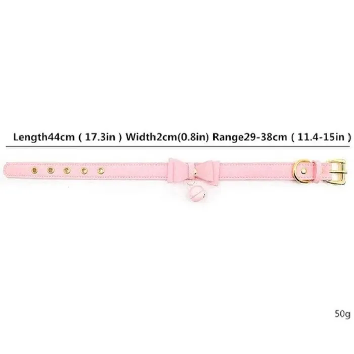 Vibrators Sweet Fondle Leather BDSM Bow Tie Choker Female Collar Submissive Lovegasm