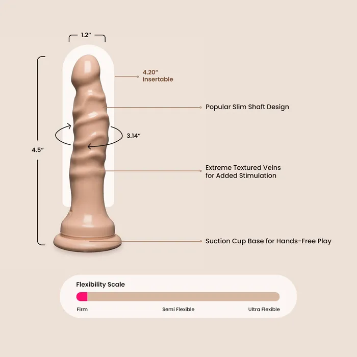 Dildos Doc Johnson Enterprises Raging HardOns Slimline with Suction Cup 45 Dong slim shaft