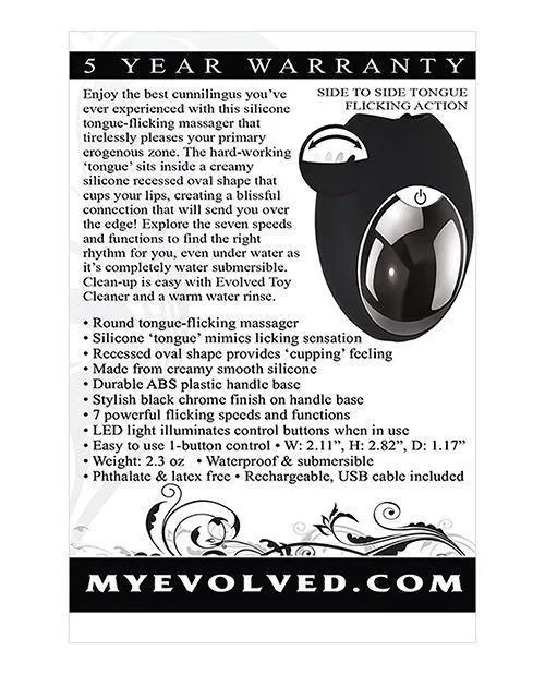 Evolved Novelties INC Vibrators Evolved Lickity Slit Oral Massager Black Evolved Novelties INC Vibrators Evolved Lickity Slit Oral Massager Black