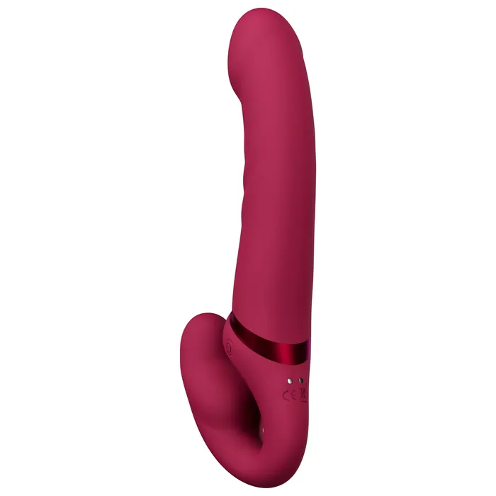 Female Sex Toys Lovense Lovense Lapis AppControlled Dual Ended Vibrating Strapless Strap On Red