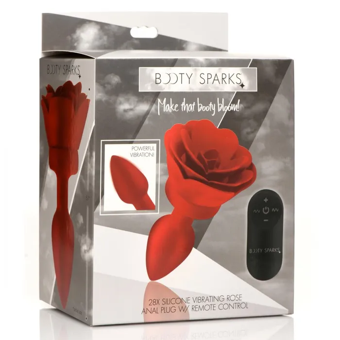 28X Silicone Vibrating Rose Anal Plug w Remote Small Booty Sparks Anal