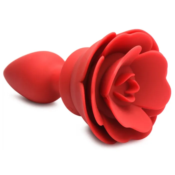 28X Silicone Vibrating Rose Anal Plug w Remote Small Booty Sparks Anal