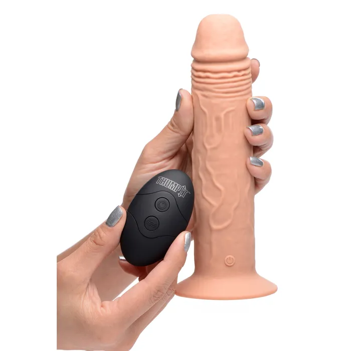 7X Remote Control Vibrating Thumping Dildo Medium Thump It Female Sex Toys