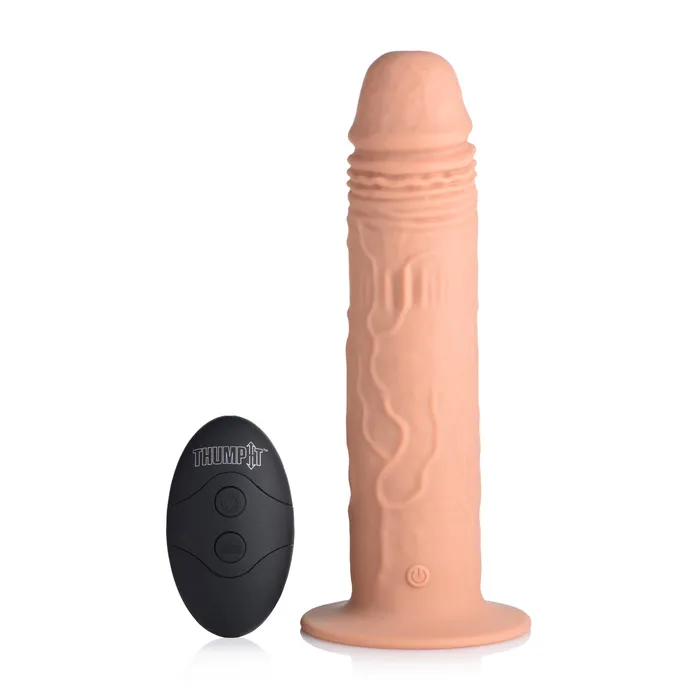 7X Remote Control Vibrating Thumping Dildo Medium Thump It Female Sex Toys