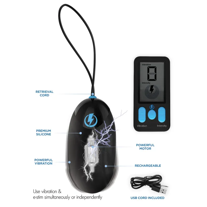 Female Sex Toys Zeus Electrosex EStim Pro Silicone Vibrating Egg with Remote Control