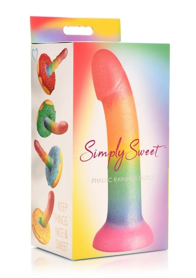 Dildos Simply Sweet Phallic Silicone Rainbow Dildo Simply Sweet
