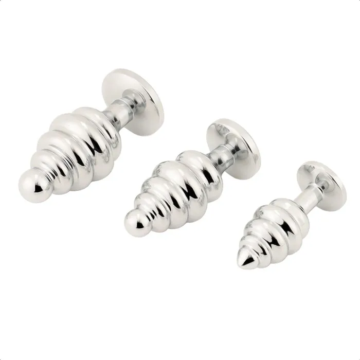 Love Plugs Anal Pink Ribbed Jeweled Anal Training Set 3 Piece Love Plugs Anal Pink Ribbed Jeweled Anal Training Set 3 Piece