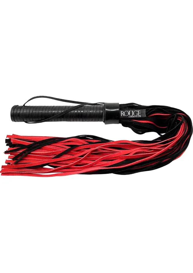 Rouge Suede Flogger with Leather Handle Rouge Restraints