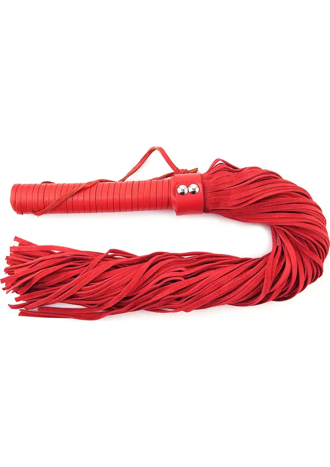 Rouge Suede Flogger with Leather Handle Rouge Restraints