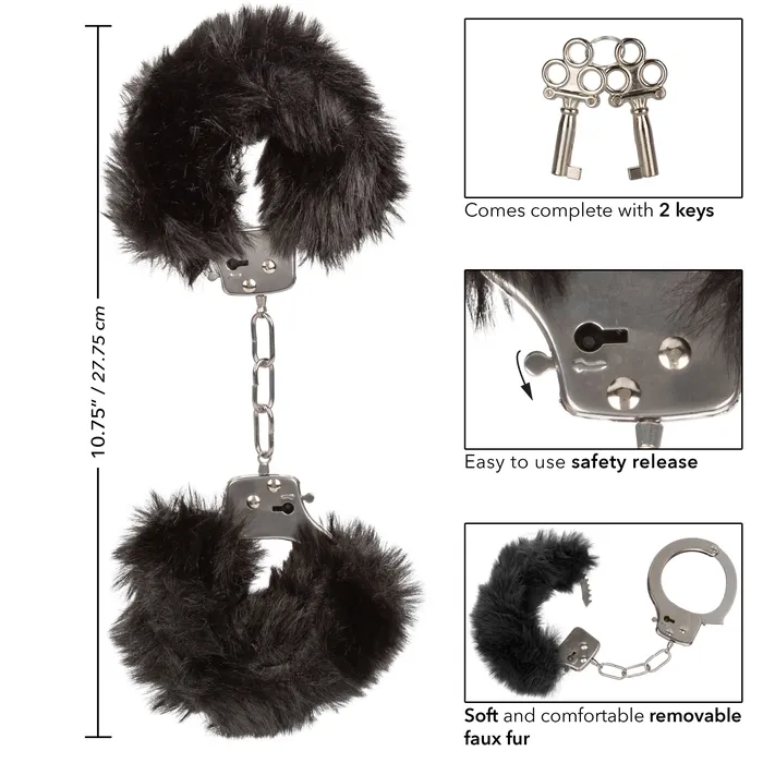 Anal CalExotics Ultra Fluffy Furry Cuffs Black