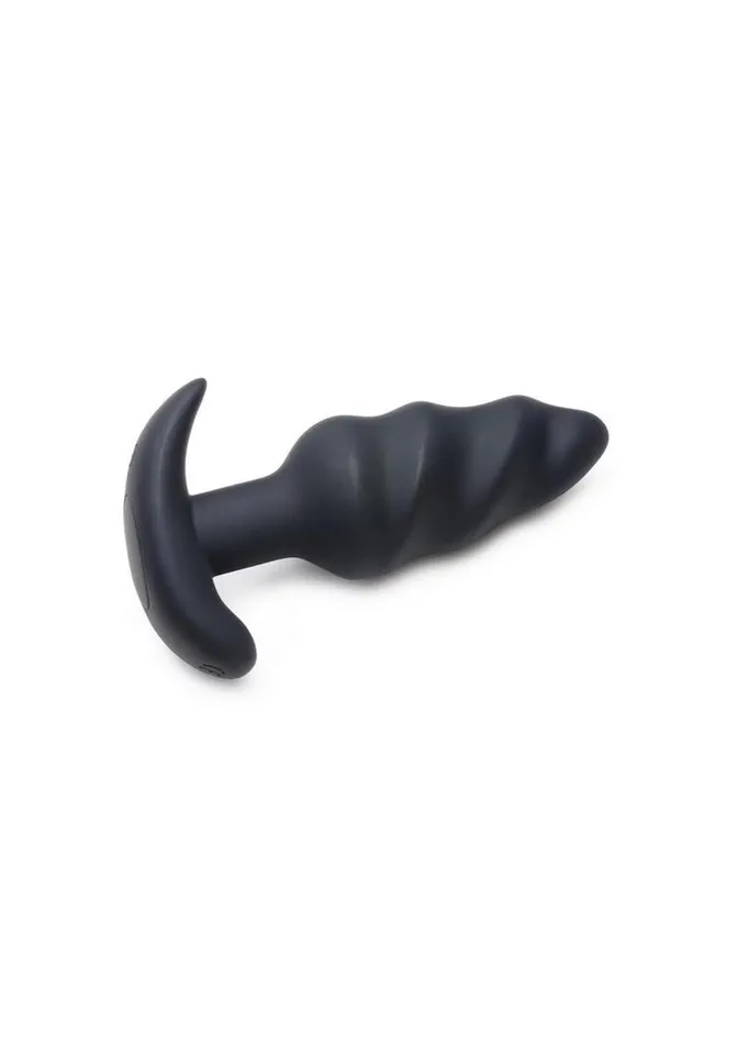 BANG Female Sex Toys Bang 21x Vibrating Silicone Rechargeable Swirl Butt Plug with Remote Control