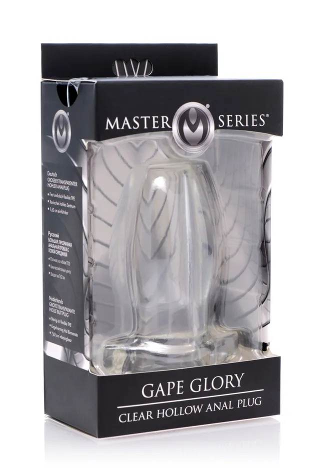 XR Brands Master Series Male Sex Toys Peephole Clear Hollow Anal Plug Small