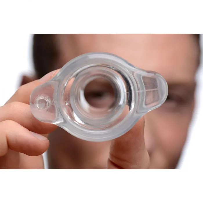 XR Brands Master Series Male Sex Toys Peephole Clear Hollow Anal Plug Small
