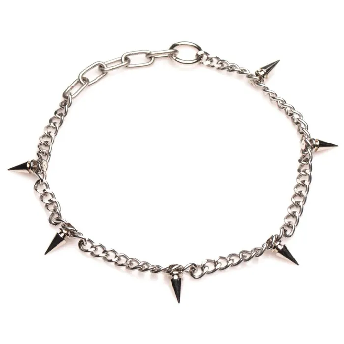 Anal 2024 Holiday Sale Punk Spiked Necklace Silver
