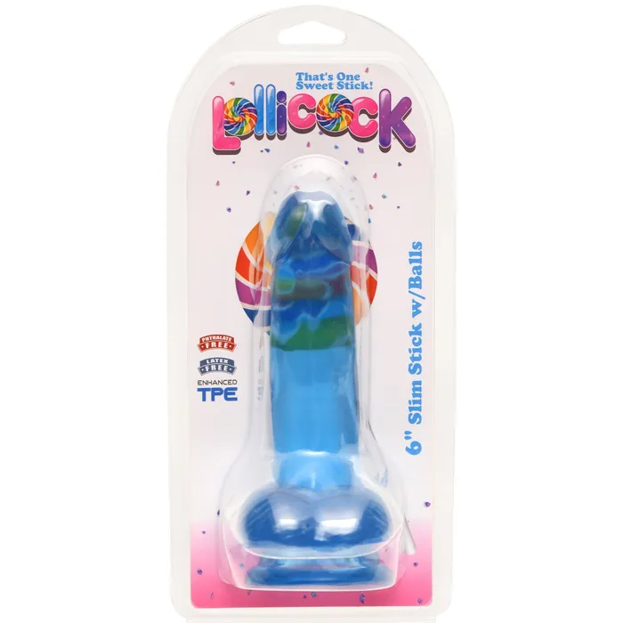 Lollicock Female Sex Toys 6 Slim Stick with Balls Berry Ice