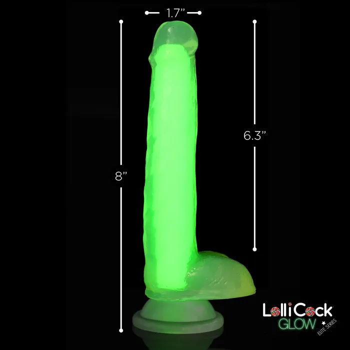 Lollicock Female Sex Toys Lollicock 7 GlowInTheDark Silicone Dildo With Balls Green Lollicock Female Sex Toys Lollicock 7 GlowInTheDark Silicone Dildo With Balls Green