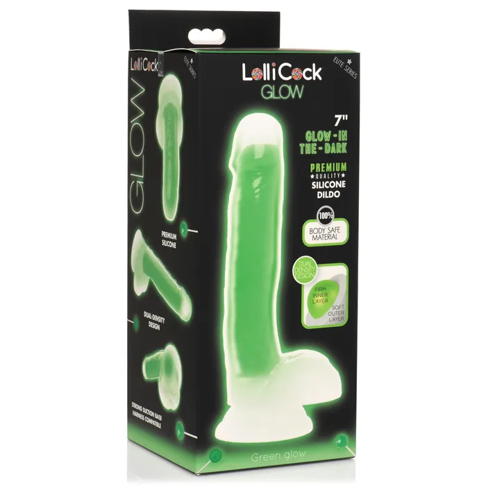 Lollicock Female Sex Toys Lollicock 7 GlowInTheDark Silicone Dildo With Balls Green Lollicock Female Sex Toys Lollicock 7 GlowInTheDark Silicone Dildo With Balls Green